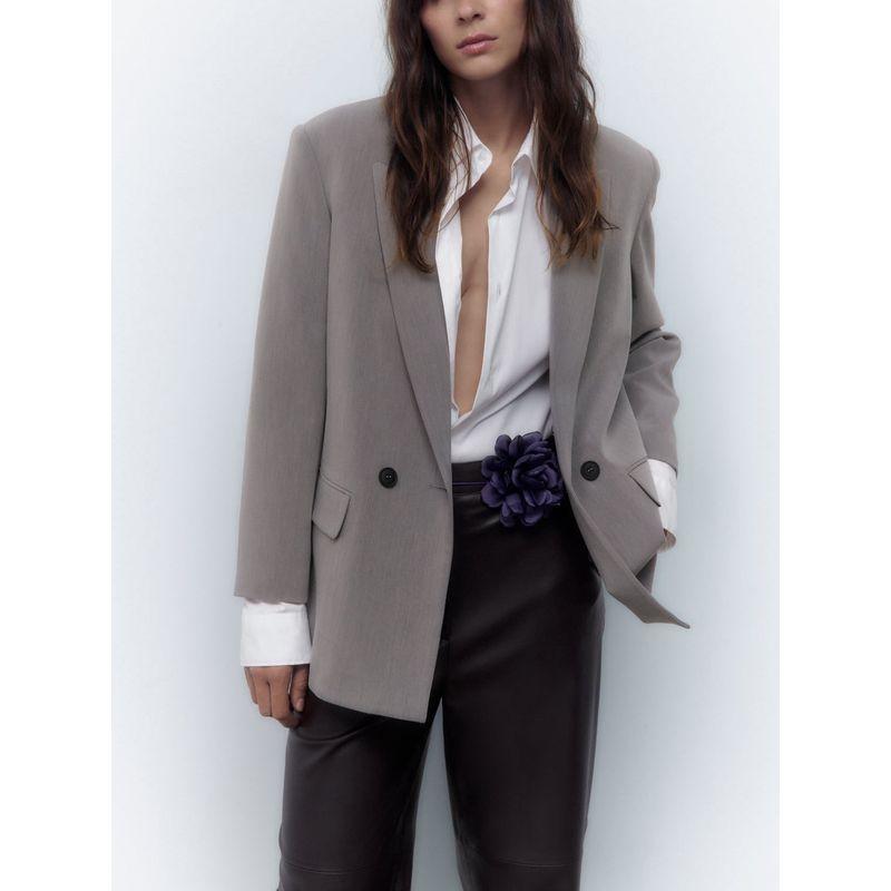 Za Fall and Winter New Arrival Fancy Fried Street Easiest for Match Slim Looking Casual Loose Double Breasted Suit Outwear 2753432