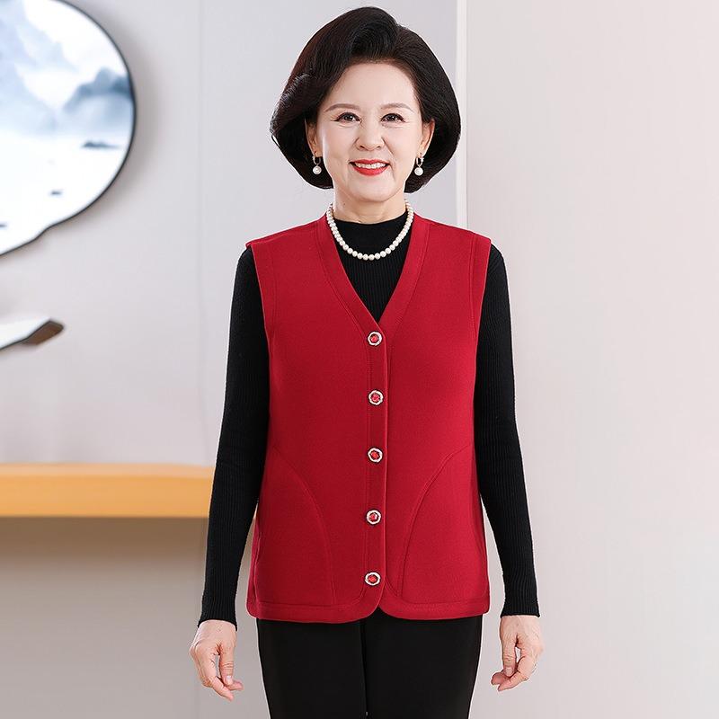 Fleeceweste Damen Herbst und Winter elastische Weste Futter Strickjacke Thermoweste