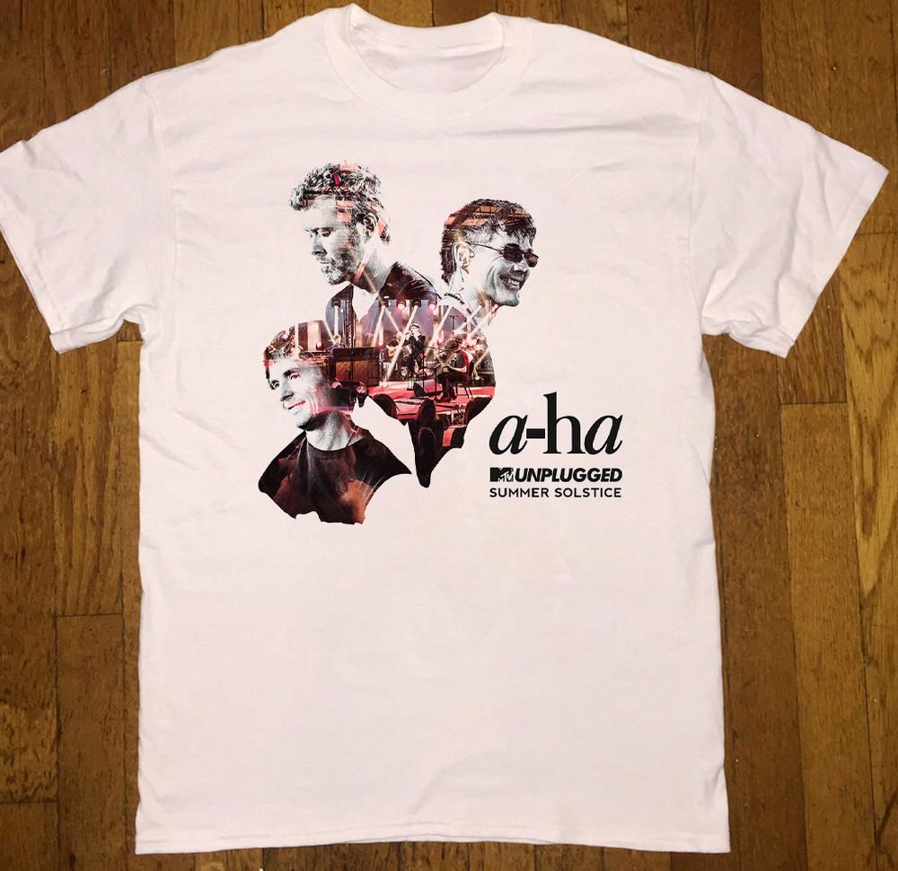 

NEW AHa Band Unplugged Short Sleeve Cotton T Shirt White S5XL KK202 Unisex T-Shirt M