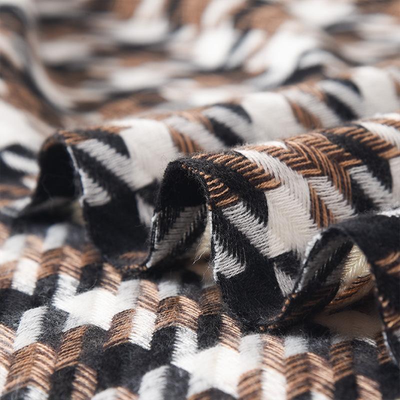 Autumn and Winter New Style Twill Rhombus Plaid Women's Scarf Korean Version All Match Imitation Cashmere Thickened Scarf Shawl