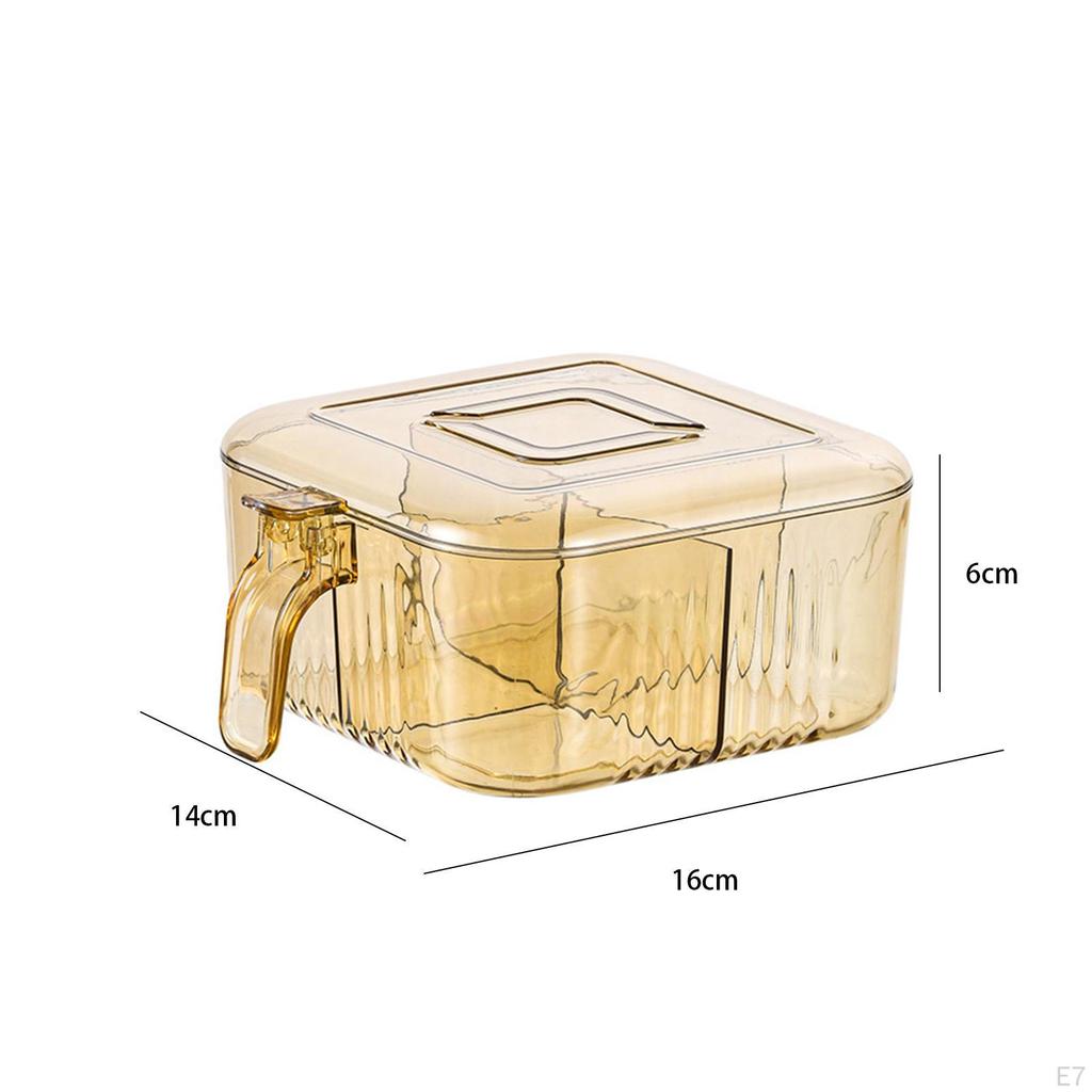 4 Storage Compartments Seasoning Box for Dining Table Home Kitchen