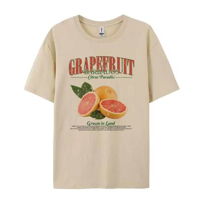 Βίντατζ Γραφικά T-shirts Γκρέιπφρουτ Oversized Cottagecore Αισθητική T-Shirt Χαριτωμένο T-Shirt με Φρούτα Εσπεριδοειδών Γυναικεία Καλοκαιρινά Ρετρό Μόδας Μπλούζες