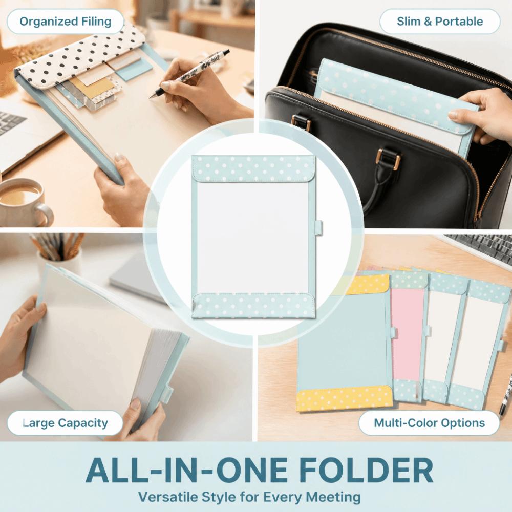 PU Leather Clipboard Folder A4 Magnetic Paper Organizer Stylish Magnetic Clipboard Folder  Office