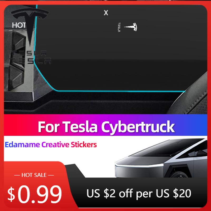 Autoaufkleber Für Tesla Cybertruck Armlehnenbox Schutzabdeckung TPE Armlehnenbox Schutzabdeckung Anti-Rutsch Auto-Modifikation Zubehör