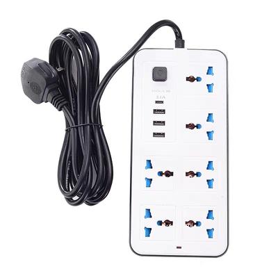 Napájení Univerzální zástrčka EU US UK Napájecí proužek s 1,8m prodlužovacím kabelem AC Typ C USB Port Nabíjecí elektrická zásuvka