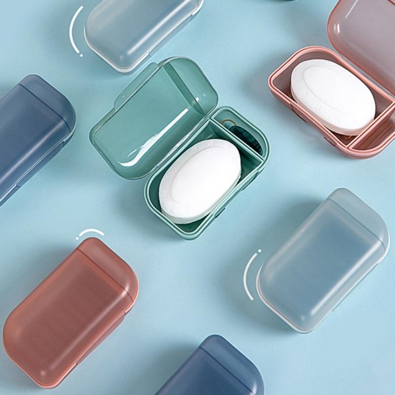 Small Travel Soap Container Secure Cover Multiple Purpose Organizers Jewelry Accessories Storage PP