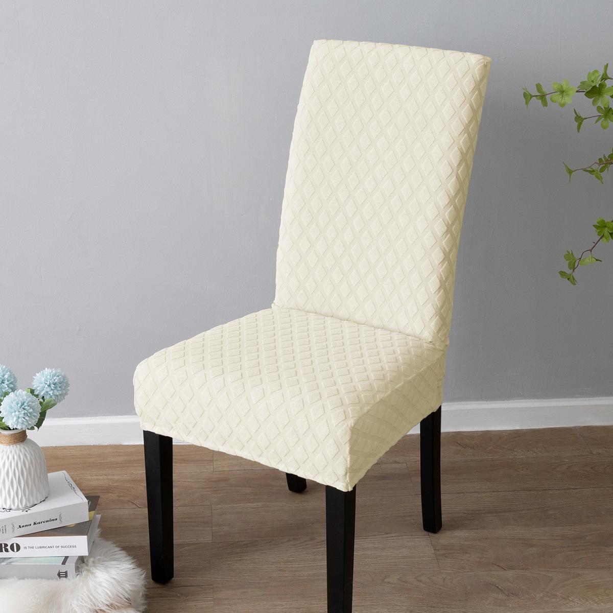 

Толстый скандинавский чехол на стул со спинкой, выдвижной чехол на обеденный стул, эластичный чехол на стул для кухни, столовой, офиса 1pc бежевый