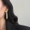 Cool And Elegant Crystal Beaded Fringed Earrings, Earrings, Flower Earrings, Light Luxury, Niche Temperament, Light Gorgeous And Romantic
