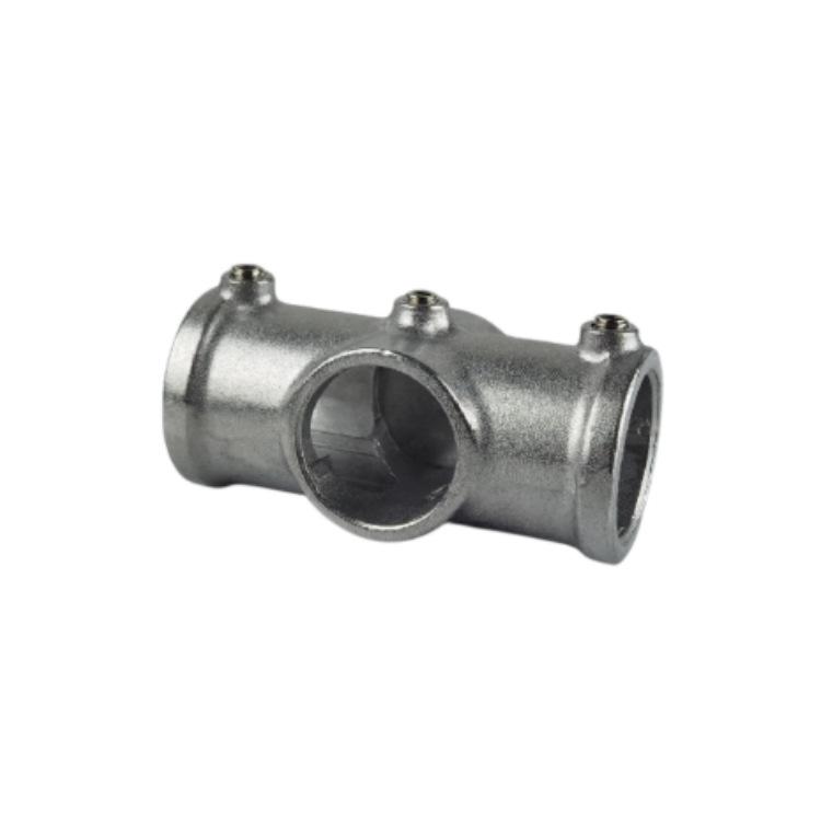 Stahlrohrverbinder, Runde Aluminiumlegierungsbasis, 6-Punkt-Rohrverbindungen, 1-Zoll Verzinkte Rohr-T-Stück-Befestiger (20/25/32 mm).