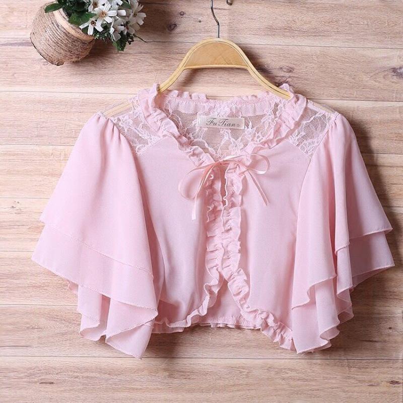 Women's Plus Size Chiffon Shawl Jacket - Short Sleeve Cardigan with Sun Protection