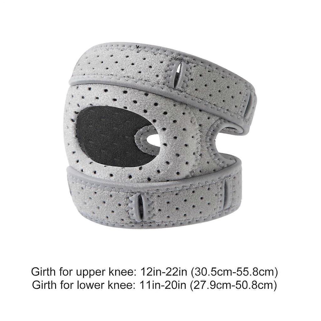 Knee Pads for Training, Adjustable Protective Knee Brace with Shock Absorption Strap for Dance, Volleyball, and Football - Gray