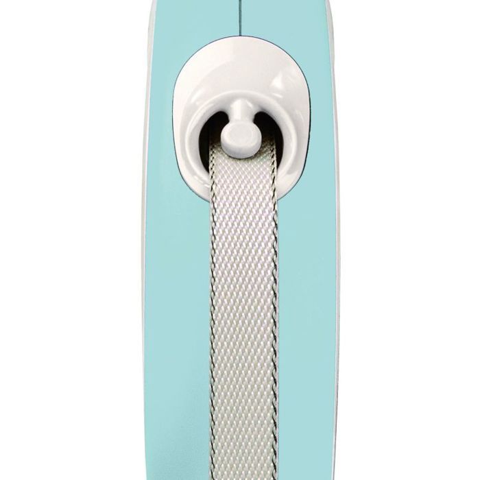 Laisse rétractable - FLEXI - New Comfort S Tape - 5 m - Bleu clair - Pour petits chiens jusqu'à 15 kg