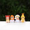 6 Stück Kawaii Mofusand Haifischkatze Mini-Figur Tempura-Garnelen Oktopus Tintenfisch Garnele Krabbe Pizza Modell Auto Armaturenbrett Schreibtisch Dekor Geschenk