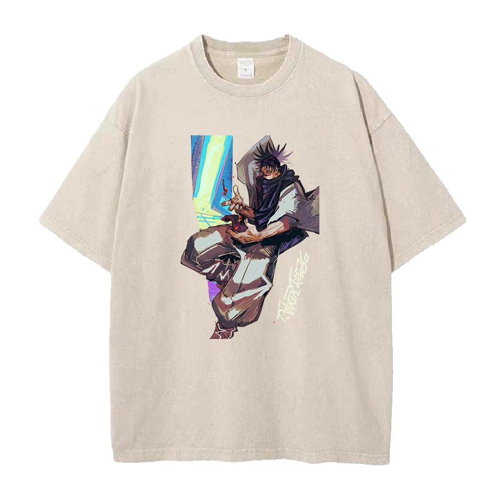 Anime Jujutsu Kaisen Choso Cool Printed T Shirt Men Manga Casual Tshirts Washed Cotton Tee Harajuku Male Vintage Loose T-shirt