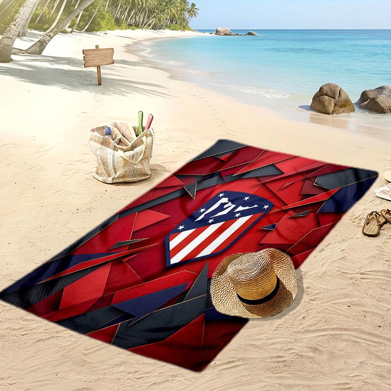 Atletico Madrid Bedrucktes Strandtuch Schnelltrocknendes Weiches Handtuch Tragbare Große Rechteckige Stranddecke für Reisen Schwimmbad
