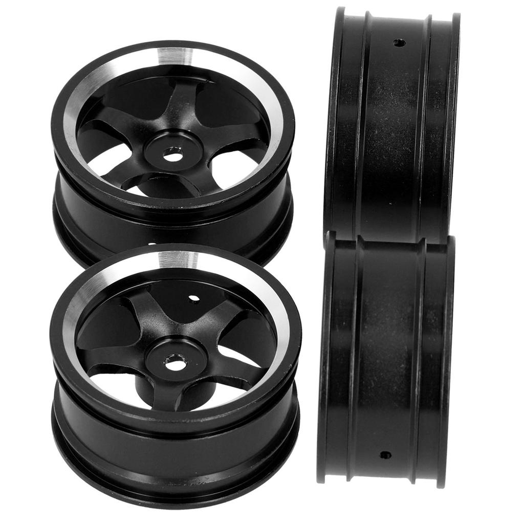 4pcs RC Aluminium Alloy Wheel Rim Hubs for MN86 1 12 RC Crawler Upgrade AccessoriesBlack