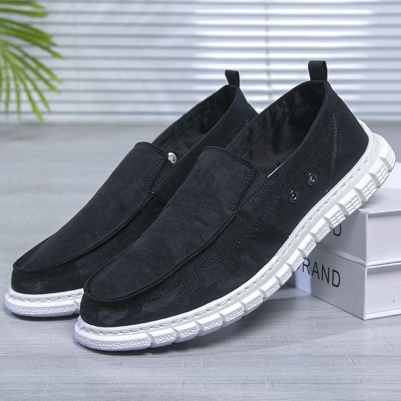 

Тканевые туфли мужские однопедальные ленивые туфли с мягкой подошвой мужские нескользящие дышащие универсальные повседневные парусиновые туфли 44