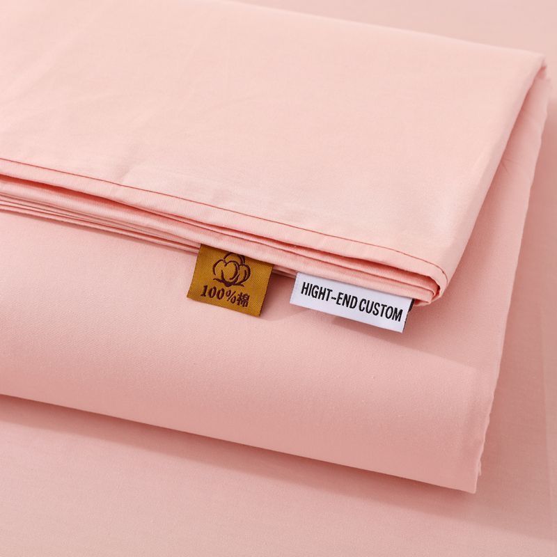 Bequemes 100% Baumwoll-Bettlaken für Schlafzimmer Einzel-Doppelbett Große Größe Einfarbige Bettdecke