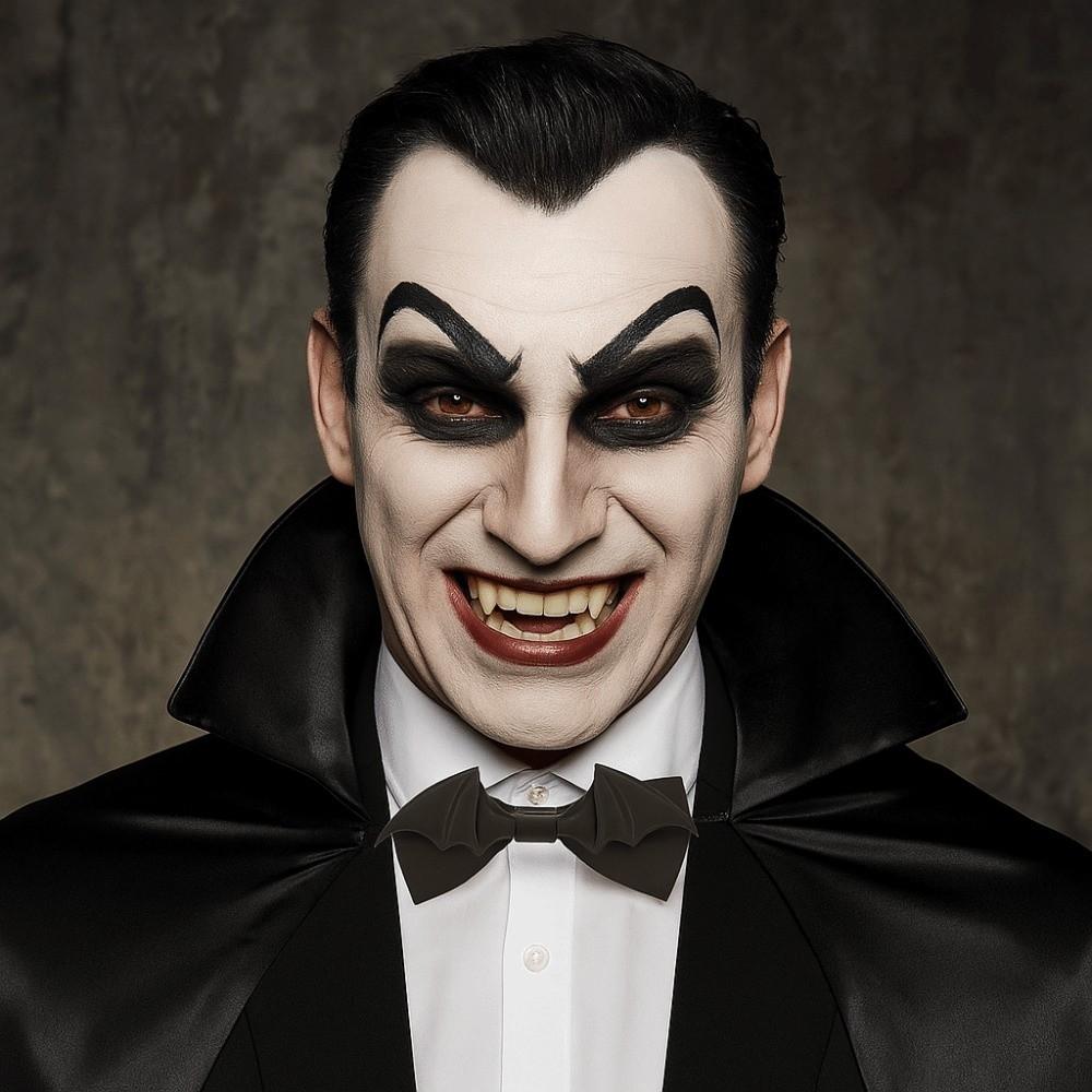 Black Halloween Cravat PU Leather Men Necktie Simple Bat Bow Tie  Cosplay