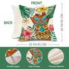 Summer Tiki Palm Leaves Decorative Throw Pillow Covers 18 x 18 Set of 4, Aloha Vibes Only Tropical Hawaii Monstera Porch Outdoor Home Decor, Live