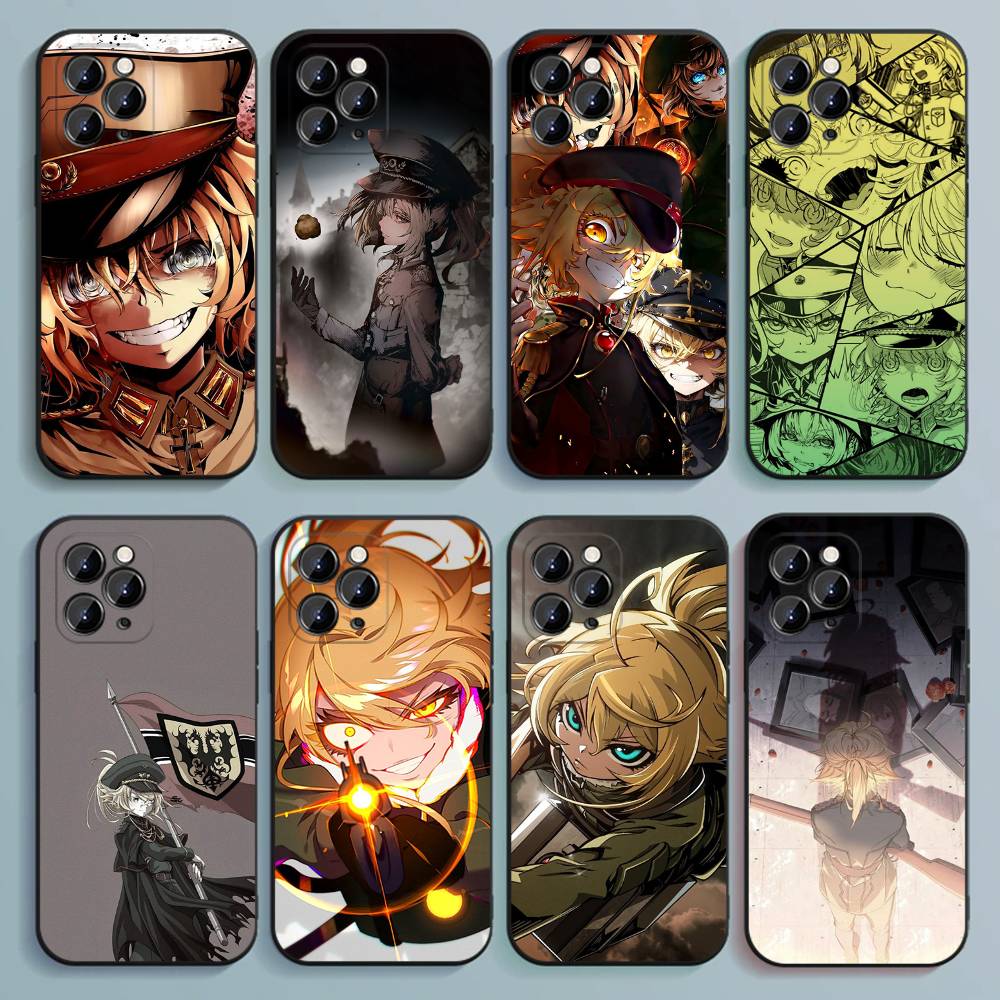 Anime Y-Youjo S-Senki Phone Case For iPhone 17,16,15,14,13,12,Pro,Max,Plus,E,SE4,Air,Mini Black Soft Cover