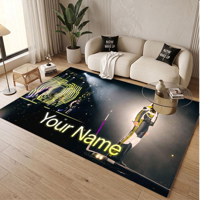 Custom Name Crystal Velvet Rug,Apache 207 Comfortable Anti Slip Floor Mat For Room Decoration