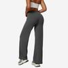 Women's High Waist Flared Yoga Pants Slim Fit Solid Color Stretch Workout Wide Leg Trousers