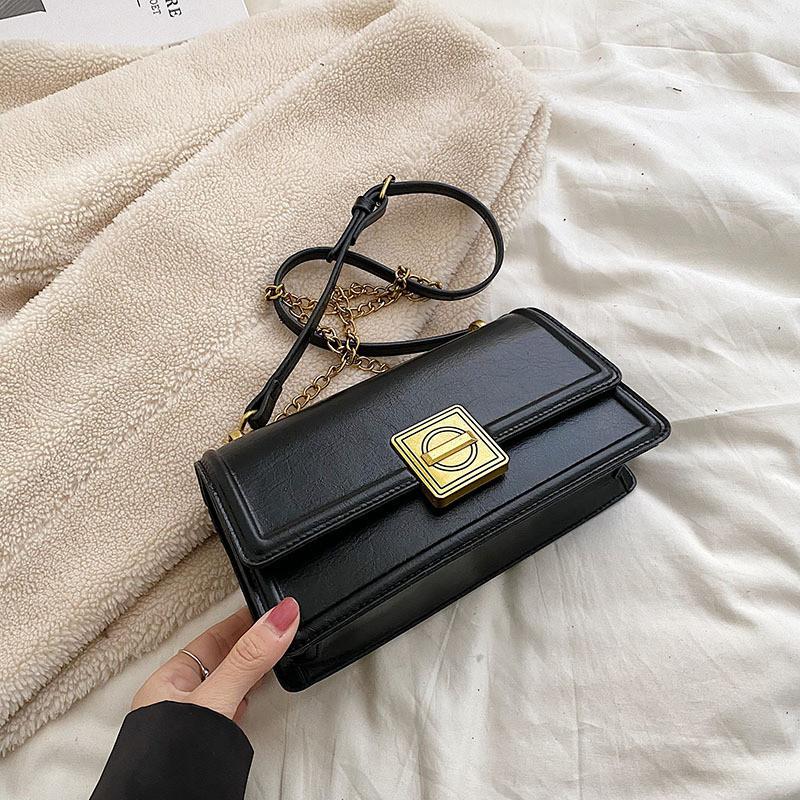 Стильная ретро сумка на плечо из ПУ для женщин, модная повседневная кросс-боди сумка-багет чёрный