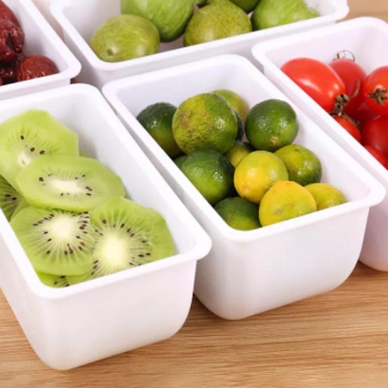 Fruit Box Condiment Container 4-6 Grids With Lid Large Capacity Bar Divided Fruits Bowl Household Seasonin Box Food Storage