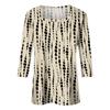 Women's 3/4 Sleeve Square Neck Floral Shirt Casual Loose Tunic Top