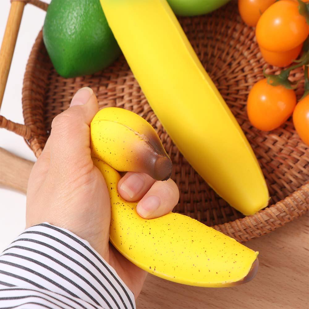 

2pcs Slow Rebound Banana Fidget Toy Simulated Pinch Decompression Toy Practical Jokes 1 pair