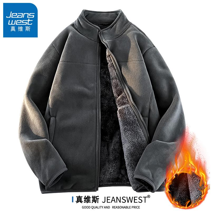 

Джинсвест флисовая куртка мужская осенне-зимняя куртка с воротником-стойкой флисовая теплая мужская и женская верхняя одежда топы M