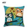 Cartoon Owl Pattern Printed Throw Pillow Case Home Livingroom Pillow Cover (the Pillow Inner Is Not Included)