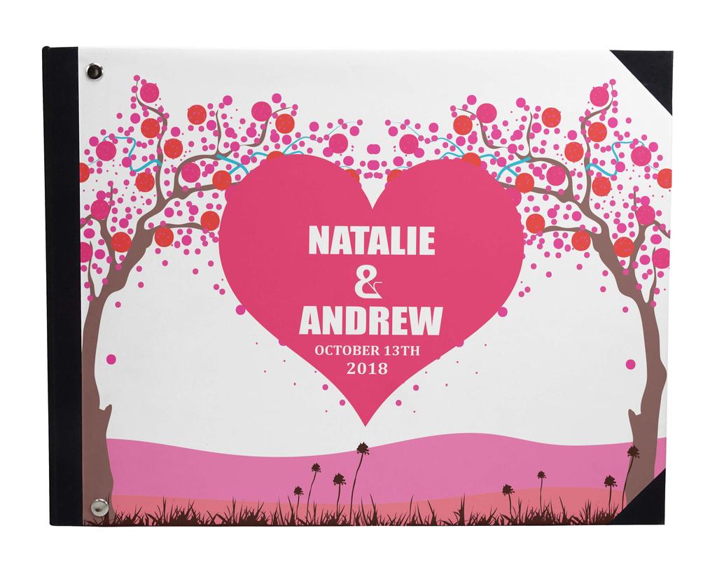 Darling Souvenir Blue Floral & Geometric Hardbound Cover Printed Anniversary Wedding Guestbook Scrap Book-7 X 9