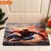 Bath Mat 1pc, Spider for Man Takes Action, MARVEL Flannel Rectangular Mat, Bathroom Non-slip Entrance Mat, Fun Door Decoration