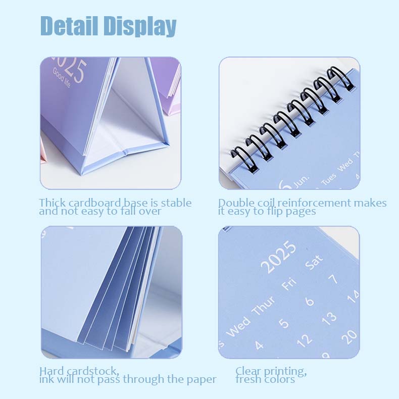 Mini Desk Calendar for 2025, Mini Calendar From July 2024 To December 2025, Solid Color Small Desktop Calendar with Stickers School Mini Calendar