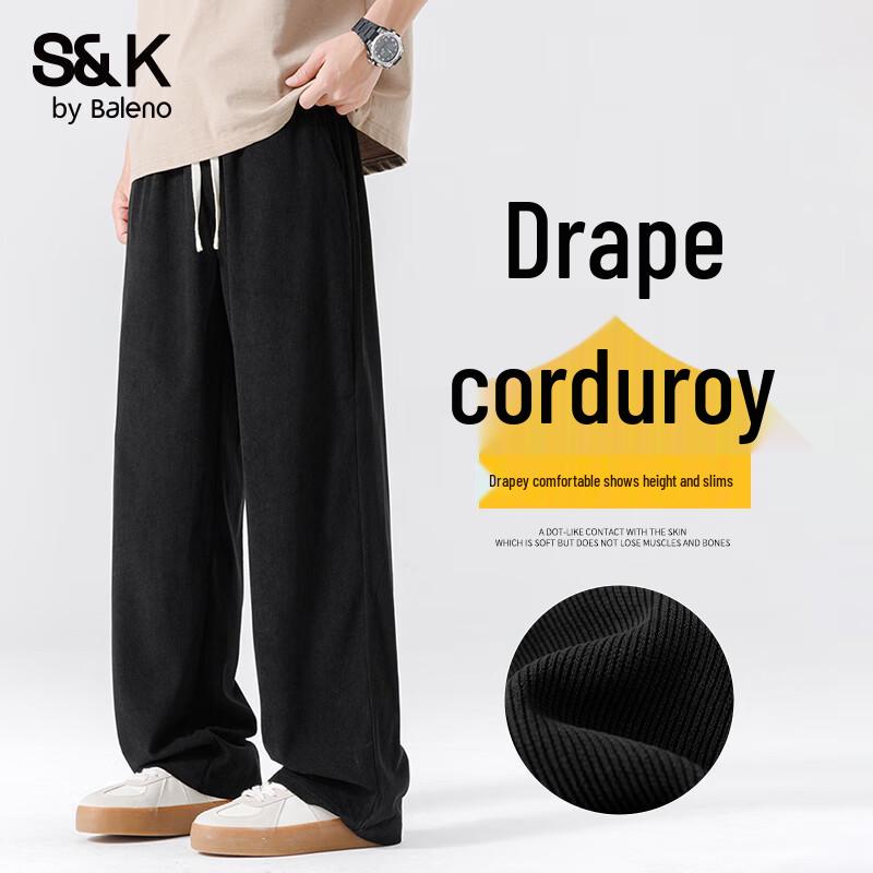 

Baleno S&K Men s Breathable Corduroy Relaxed Straight-Leg Pants 2XL