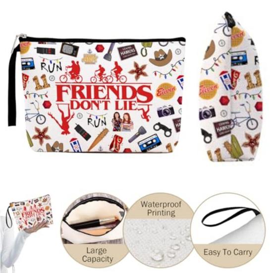 Friendship Cosmetic Bag Gifts Inspirational Quote Cosmetic Pouch Women Makeup Organizer Pencil Case Friendship Gift for BFF Sister Bestie