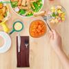 Simple PU Leather Cutlery Storage Bag Restaurant Fork Knife Utensil Bag Camping Chopsticks Barbecue Tool Storage Bag