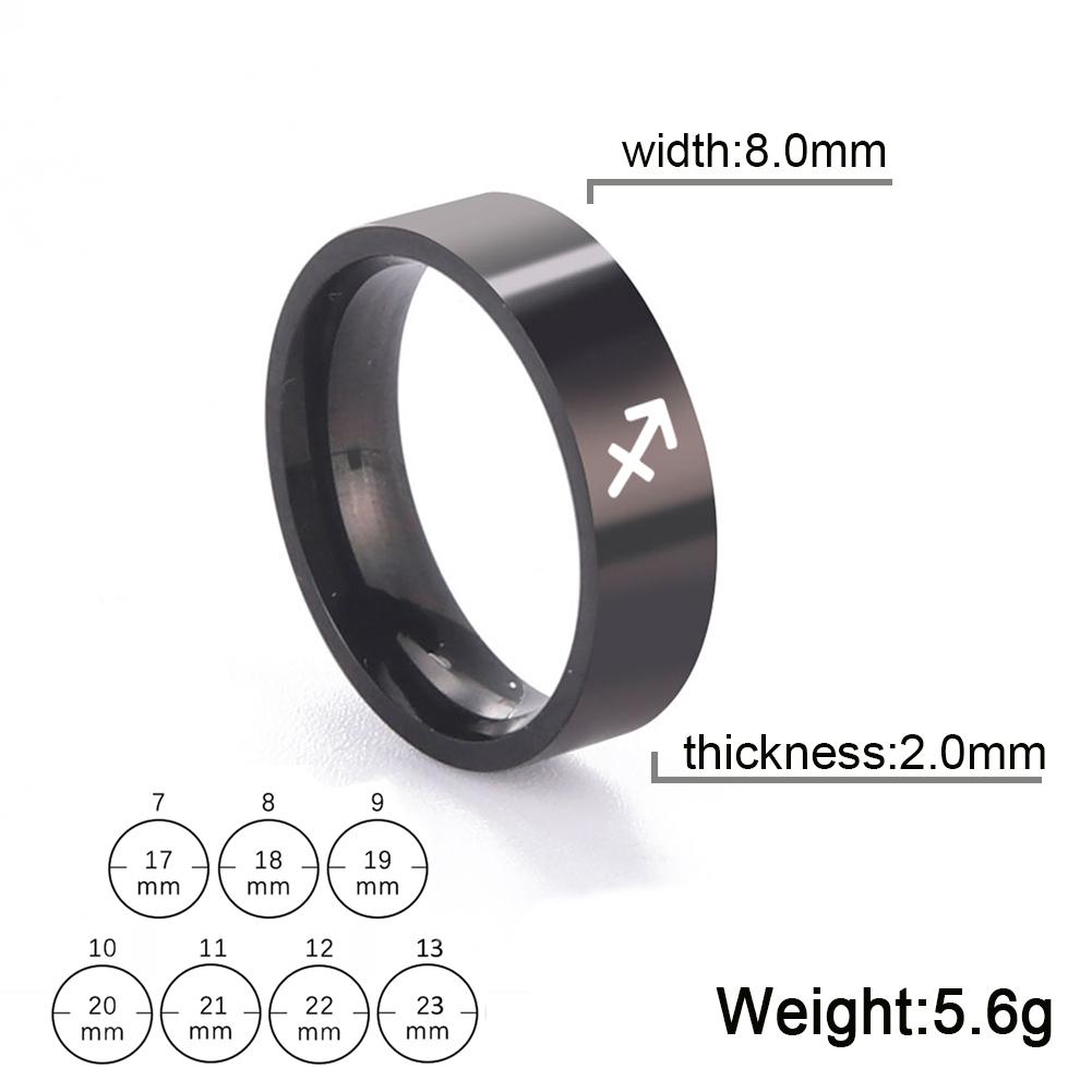 Stainless Steel Twelve Constellation Rings Capricorn Virgo Aquarius 12 Horoscope Zodiac Sign Rings For Women Men Fashion Jewelry