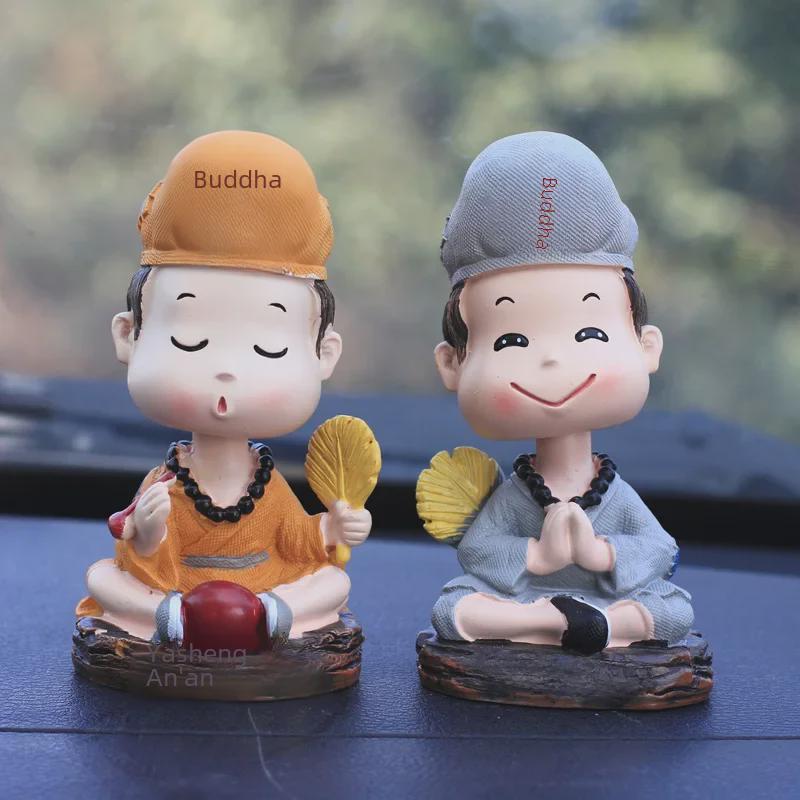 Cute Resin Jigong Monk Shaking Head Car & Home Decoration
