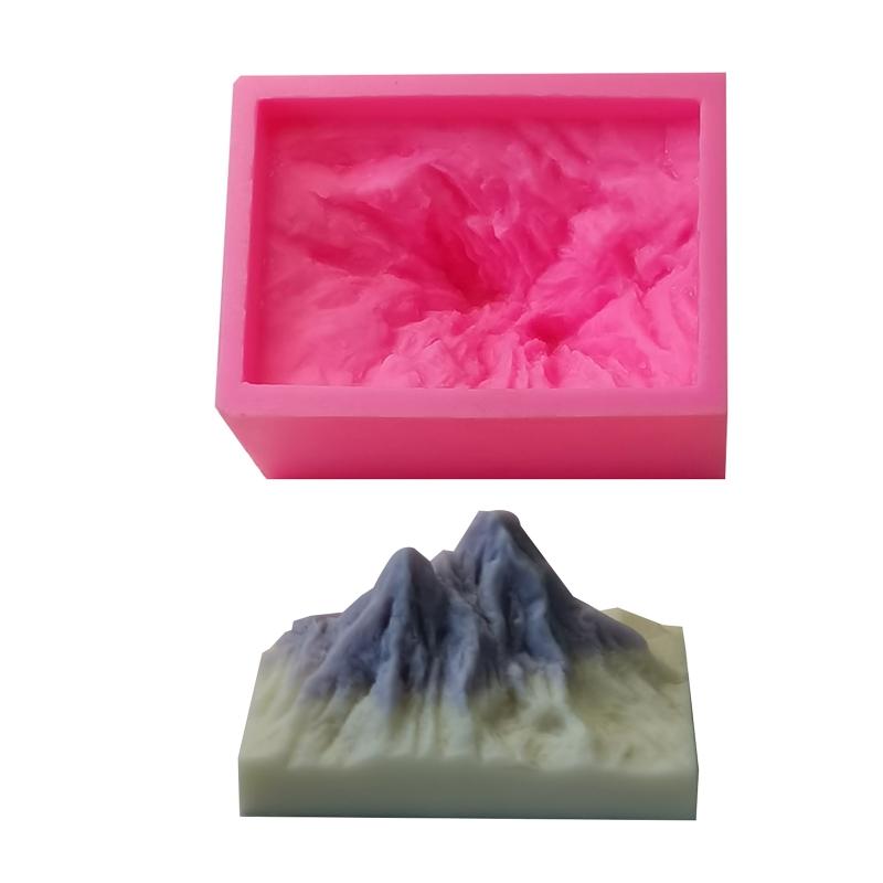 Aromatherapys Silicone Mold Handmade Soap Candle Making Molds Flexible Soap Mold Snow Mountain Cake Fondant Moulds