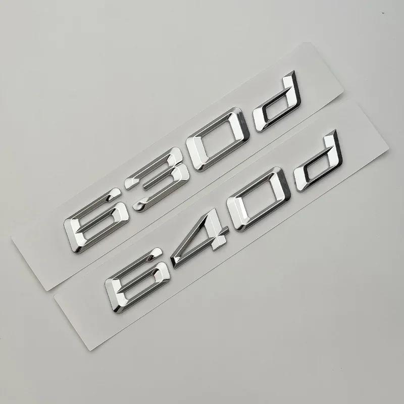 3D ABS Chrome Car Rear Trunk Badge Sticker Decal Cover For BMW 6 Series GT F06 F12 F13 Logo 630d 640d Emblem Letters Accessories Tw2