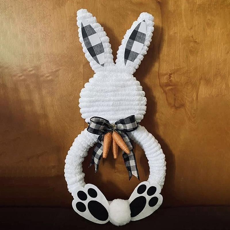 

Гирлянда из ротанга с кроликом, бант, веточки, пасхальное украшение для вечеринки, венок из ротанга, гирлянда из ротанга ручной работы, дверной декор