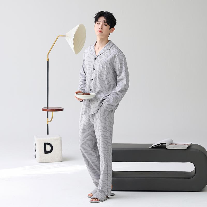 Fenteng 100% Cotton Men's Long-Sleeved Home Suit Set