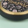 Vintage-Inspired Portable Retractable Tape Measure - Faux Leather Mini with Floral Design, Golden Accents & Measurement Markings
