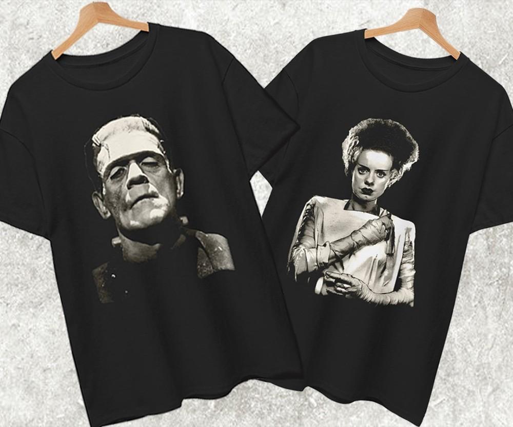 

The Bride and Frankenstein T Shirt, Best custom For Couple Halloween Horror Tee M