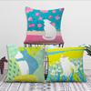 Color Fashion Cat Cute Cartoon Dopamine Comfortable Soft Pillow Case for Sofa Living Room Home Office Decor Protective Covers