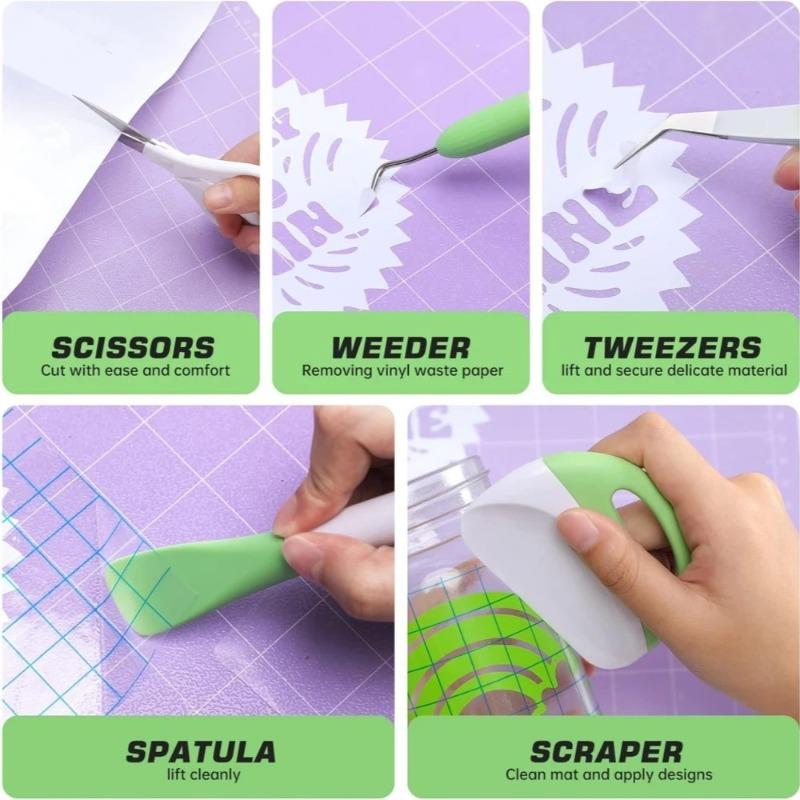 Vinyl Weeding Tool Set Craft Tools Scraper Tweezers for Cricut Cutting Machine DIY Sticker Scrapbooking Handmade Craft Supplies