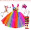 Rainbow Tutu Dress Cute Girls Sweet Lollipop Cosplay Dress up Purim Festival Celebration Costume Candy Design Girls Tutu Dress